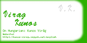 virag kunos business card